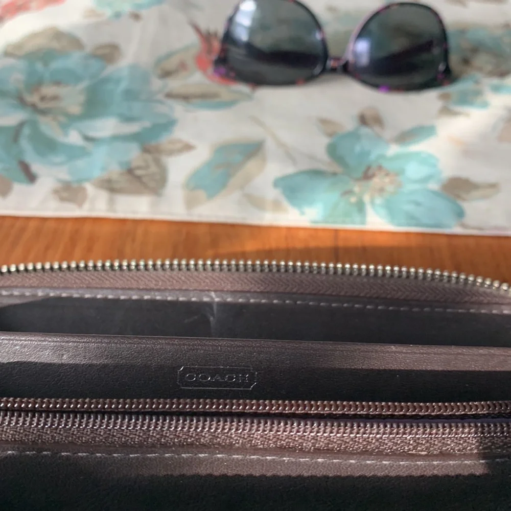 Coach Leather Zip Around Wallet